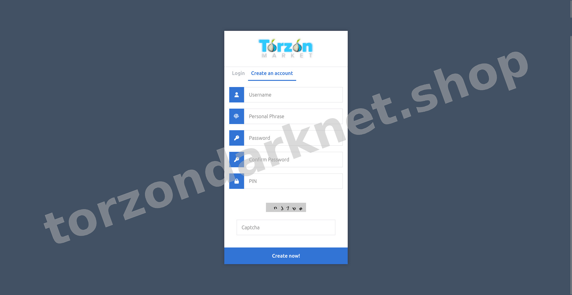 Torzon Account Registration